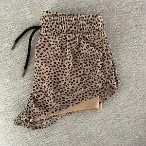 Cheetah print athletic shorts